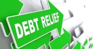 Debt Relief on a Green arrow