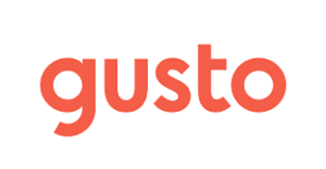a logo reading, "gusto."